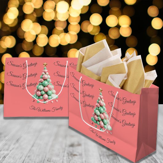 Kerstmis Macaron Kleuren Aangepast Groot Cadeauzakje