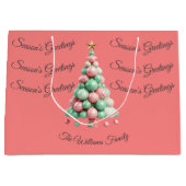 Kerstmis Macaron Kleuren Aangepast Groot Cadeauzakje (Voorkant)