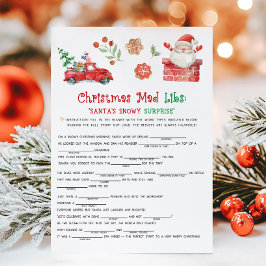 Kerstmis Mad Libs-spel Feestdagenkaart