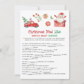 Kerstmis Mad Libs-spel Feestdagenkaart (Voorkant)