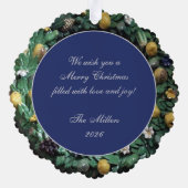 Kerstmis Madonna en kind Della Robbia Garland Ornament Kaart (Achterkant)