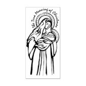 Kerstmis Madonna en Kind Rubberstempel (Afrduk)