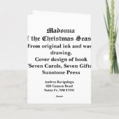 Kerstmis Madonna Feestdagen Kaart (Achterkant)