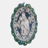 Kerstmis Madonna Kind Engelen Della Robbia Krans Ornament Kaart (Rechts)