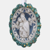 Kerstmis Madonna Kind Engelen Della Robbia Krans Ornament Kaart (Links)