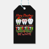 Kerstmis mag al je tanden zijn witte tandarts hygi cadeaulabel (Voorkant)