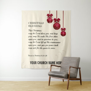 Kerstmis MAG DE LORD BLESS JE Kerk Wandkleed