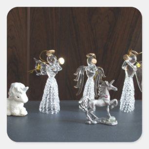 Kerstmis Magic-Angels-Eenhoorns Figurines Vierkante Sticker
