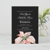 Kerstmis, Magic/Poinsettia Flower/Black Weddenscha Aankondiging (Staand voorkant)