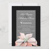 Kerstmis, Magic/Poinsettia Flower/Black Weddenscha Aankondiging (Voorkant)