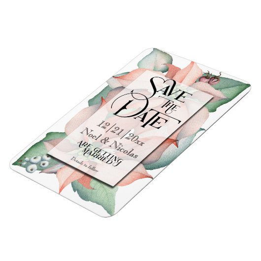 Kerstmis, Magic/Poinsettia Wedding - Bewaar de dat Magneet (Linkerzijde)