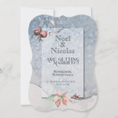 Kerstmis, Magic/Poinsettia Wedding - Bewaar de dat Save The Date (Achterkant)