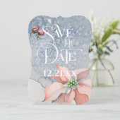 Kerstmis, Magic/Poinsettia Wedding - Bewaar de dat Save The Date (Staand voorkant)