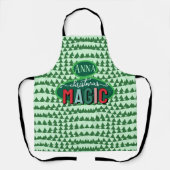 Kerstmis Magie Calligrafie Groene Dennenbomen Funk Schort (Voorkant)