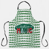 Kerstmis Magie Calligrafie Groene Dennenbomen Funk Schort (Voorkant)