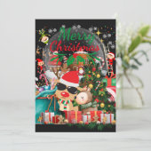 Kerstmis Magie: Festelijke Kerstsmaakjes Feestdagenkaart (Staand voorkant)