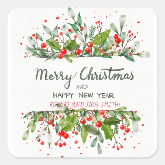 Kerstmis magie vierkante sticker (Voorkant)