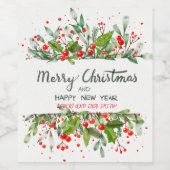 Kerstmis magie wijn etiket (Enkel label)