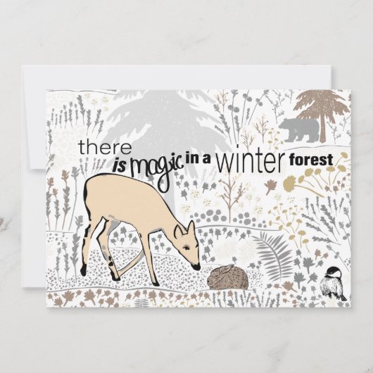 Kerstmis Magisch Bos Feestdagenkaart (Voorkant)