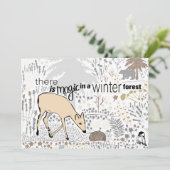 Kerstmis Magisch Bos Feestdagenkaart (Staand voorkant)