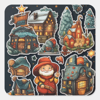 Kerstmis Magisch Vierkante Sticker
