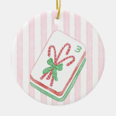 Kerstmis Mahjong Candy Cane Mahjong Keramisch Ornament (Voorkant)