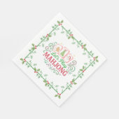 Kerstmis Mahjong Crest | Monogram Servet (Hoek)