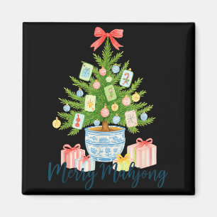 Kerstmis Mahjong Kerstboom Chinoiserie Vakantie Magneet