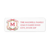 Kerstmis Mahjong Monogram met Preppy-uitstraling Etiket (Voorkant)