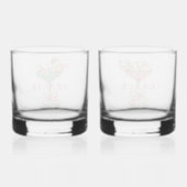 Kerstmis Mahjong | Monogram Whisky Glas (Achterkant)