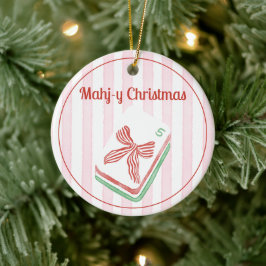 Kerstmis Mahjong sierad Keramisch Ornament