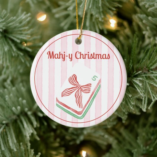 Kerstmis Mahjong sierad  Keramisch Ornament (Boom)