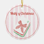 Kerstmis Mahjong sierad  Keramisch Ornament (Voorkant)