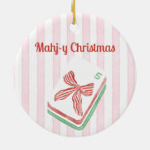 Kerstmis Mahjong sierad  Keramisch Ornament (Achterkant)