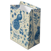 Kerstmis Mahjong Toile Charme Cadeautas (Voorkant Gekanteld)