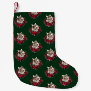 Kerstmis Maine Coon Kat Kleine Kerstsok