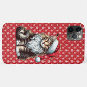 Kerstmis Maine coon kat, Santa Maine Coon kitten Case-Mate iPhone Case (Achterkant (horizontaal))