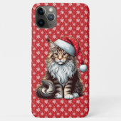 Kerstmis Maine coon kat, Santa Maine Coon kitten Case-Mate iPhone Case (Achterkant)
