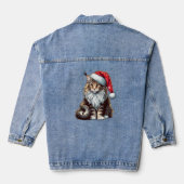 Kerstmis Maine coon kat, Santa Maine Coon kitten Denim Jacket (Achterkant)