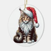 Kerstmis Maine coon kat, Santa Maine Coon kitten Keramisch Ornament (Links)