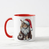 Kerstmis Maine coon kat, Santa Maine Coon kitten Mok (Links)