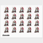 Kerstmis Maine coon kat, Santa Maine Coon kitten Vierkante Sticker (Vel)