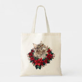 Kerstmis Maine Coon Kat Tote Bag (Achterkant)