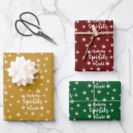 Kerstmis MAKEN SPIRITS HELDERE Sprookjesverlichtin Inpakpapier Vel (Voorkant)