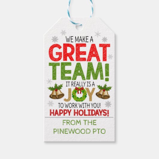 Kerstmis maken we een geweldig team cadeau-Label Cadeaulabel (Voorkant)