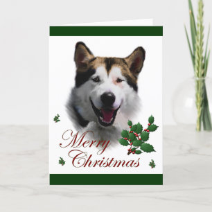 Kerstmis Malamute van Alaska Feestdagen Kaart