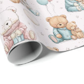 Kerstmis Malle Teddyberen Inpakpapier (Rol Hoek)
