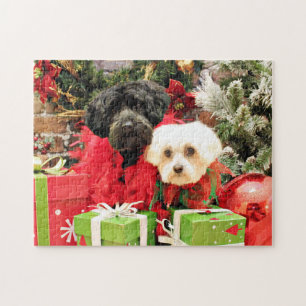 Kerstmis - Maltees - Annie en YorkiePoo - Hannah Legpuzzel