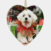 Kerstmis - Maltees - Miley Keramisch Ornament (Rechts)