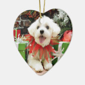 Kerstmis - Maltees - Miley Keramisch Ornament (Links)